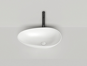 Раковина из искусственного камня S-Stone Salini PAOLA 1101201SM 60х30 накладная цвет белый без отверстий под смеситель